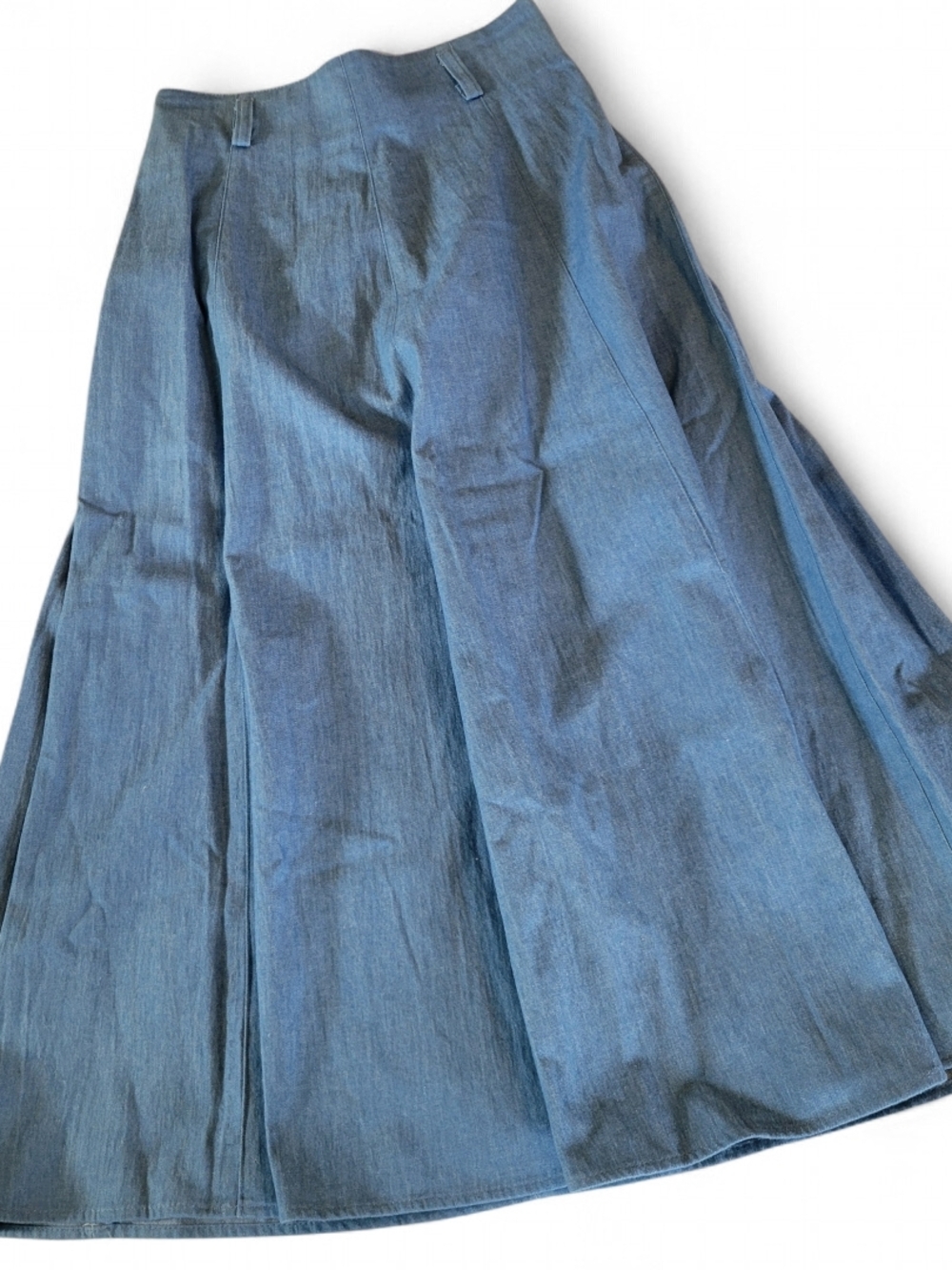 Vintage City Girl Denim Midi Prairie Skirt Size Small